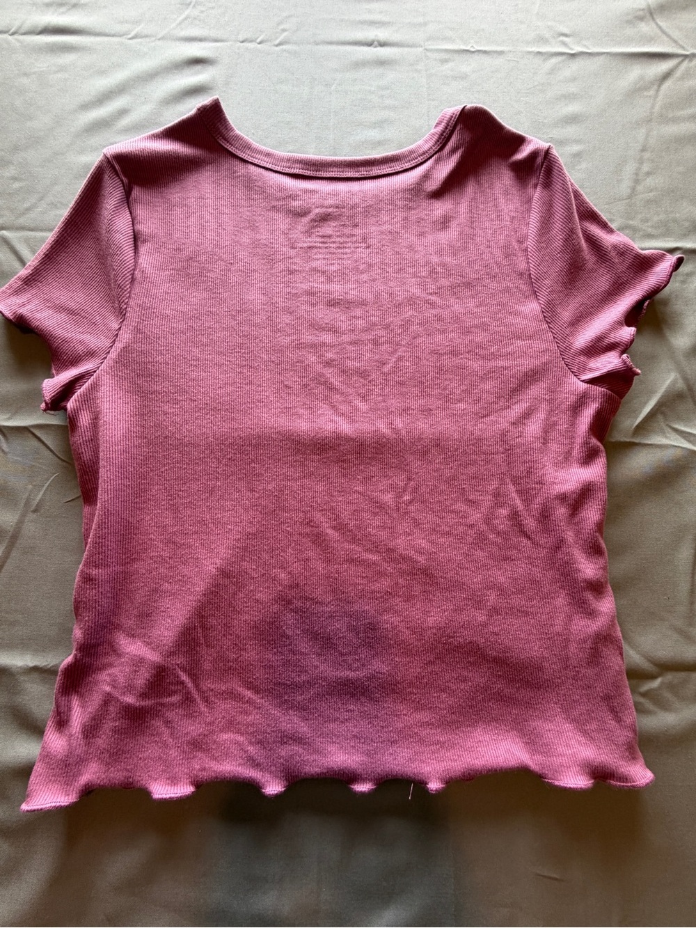 Everyday Pink Ribbed Crop Tee - Picture 5 of 5